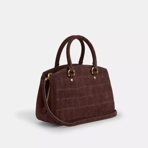 NWT! Chic Brown Croc-Embossed Satchel